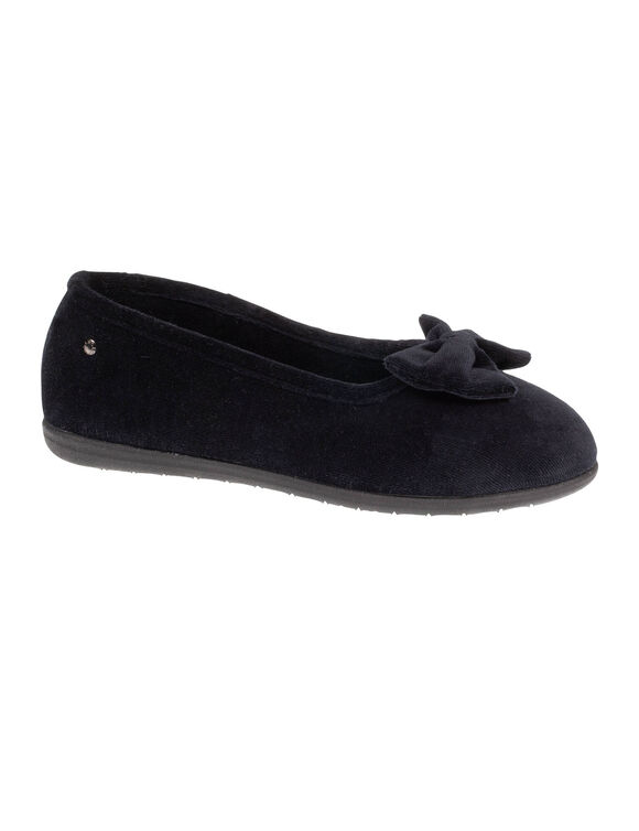 Ballerines velours de coton issu de l'agriculture biologique** – semelle ergonomique (noir)
