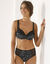 Soutien-gorge coton dentelle imprimé bouquet Coria - avec armatures (noir)