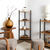 Etagère d'angle 4 niveaux en bois (marron/noir)