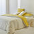 Linge de lit uni bicolore - coton 57 fils/cm&sup2; (blanc / jaune verveine)