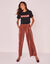 Pantalon irisé, maille plissé (châtaigne)