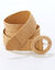 Ceinture raphia &eacute;lastiqu&eacute; boucle ronde (beige)