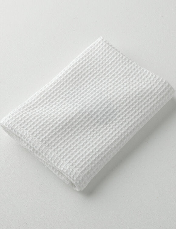 Serviette de bain nid d'abeille 320 g/m2 (blanc)