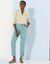 Blouse à carreaux, manches coudes smockées, voile de coton (vert)