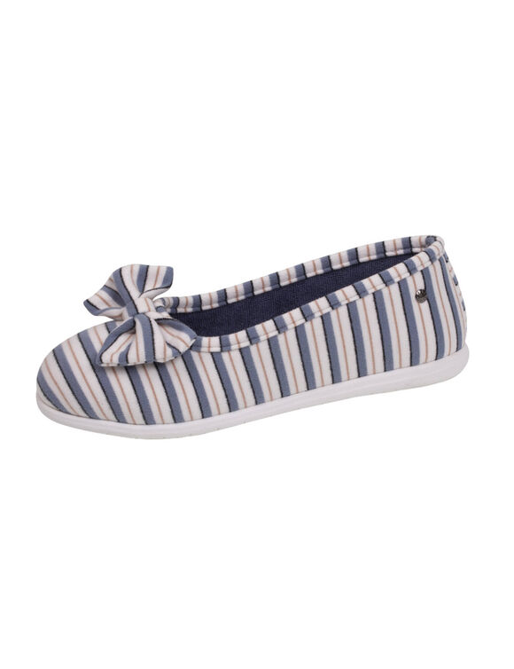 Ballerines ergonomiques velours (blanc / bleu)