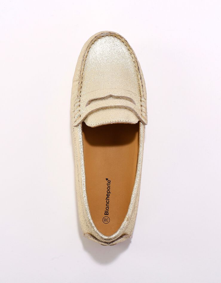 Mocassins en cuir lisse - argenté (doré)