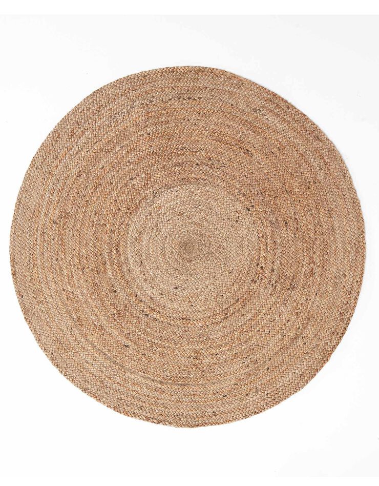Tapis rond uni en jute (beige) Tapis rond uni en jute (beige)