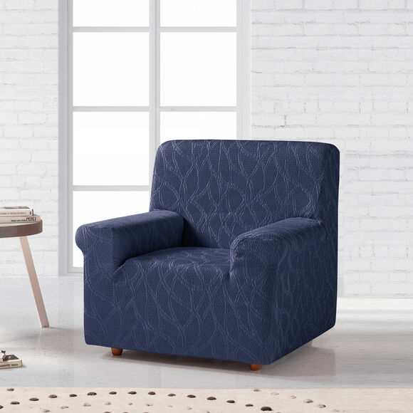 Housse fauteuil et canap&eacute; pr&eacute;form&eacute;e "Alexia" (bleu)