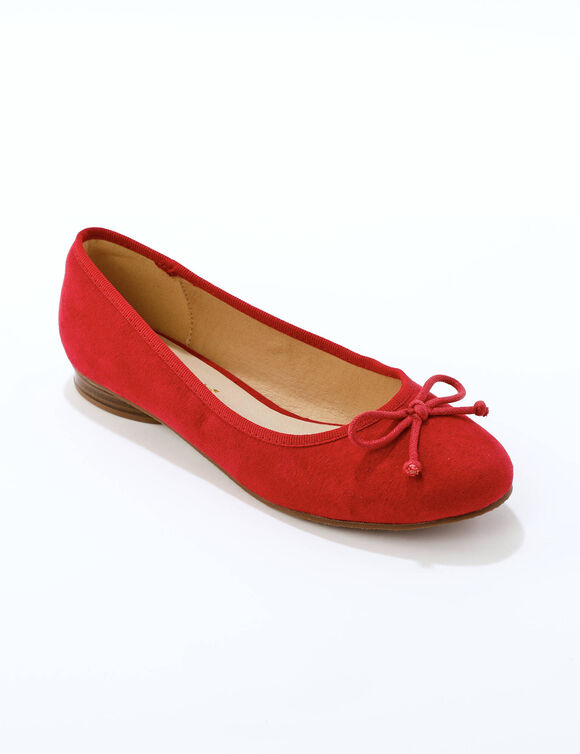 Ballerines plates microfibre (rouge foncé)