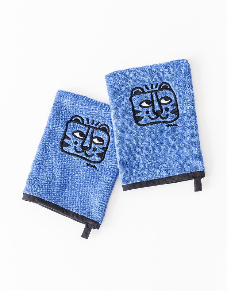 Collection éponge brodée Tigre coton 380g/m2, collection enfant LEM (bleu dur) Collection éponge brodée Tigre coton 380g/m2, collection enfant LEM (bleu dur)