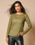 T-shirt manches longues, résille fantaisie (vert mousse)