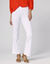 Legging bootcut uni, taille élastiquée (blanc)