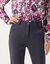 Pantalon cigarette uni, maille milano (marine)