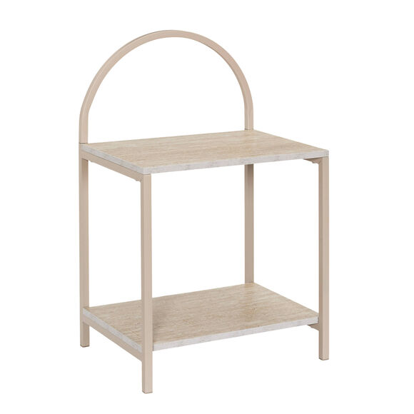 Chevet effet pierre et arche m&eacute;tal (beige)