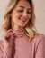 Sous-pull uni col roulé stretch (rose blush)