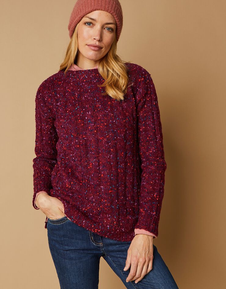 Pull col bateau maille bouclette (prune) Pull col bateau maille bouclette (prune)