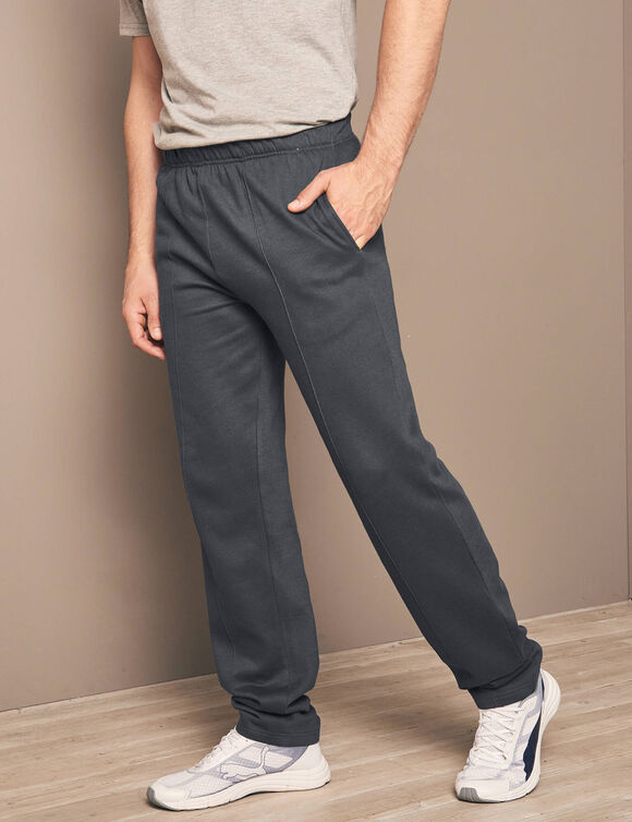 Pantalon loisirs molleton, bas droits (anthracite chin&eacute;)