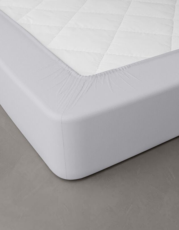 Drap-housse uni percale bonnets 40 cm (gris perle)