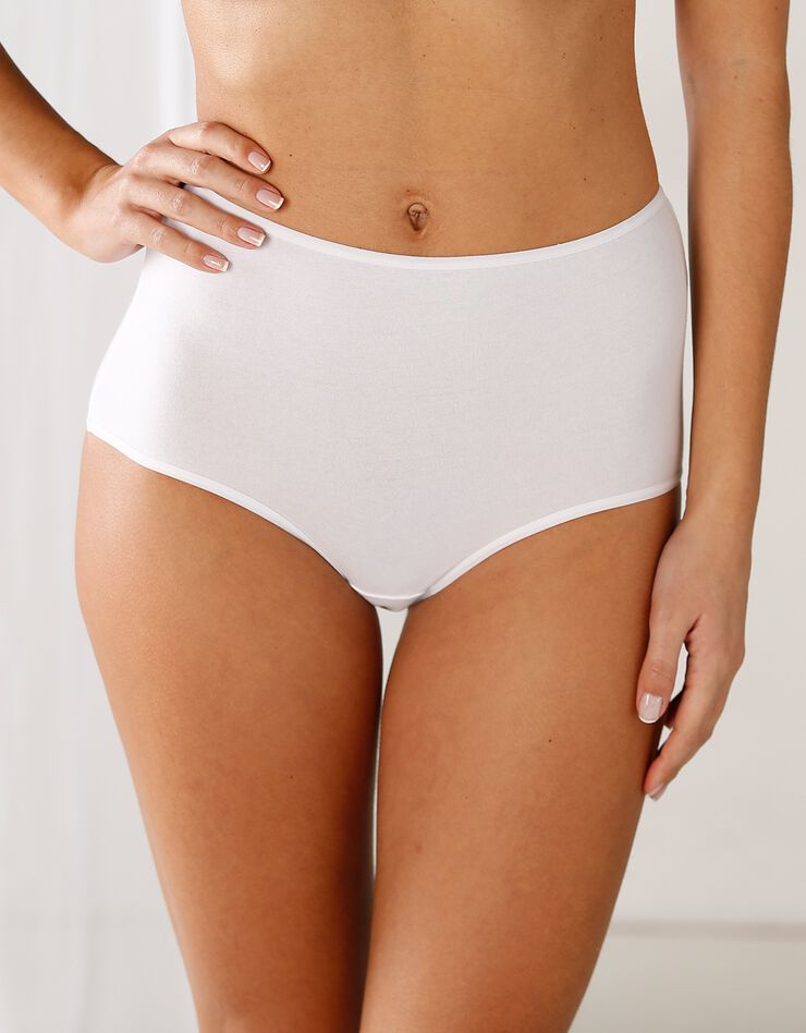 Culotte forme maxi en coton extensible uni – Lot de 10 (blanc / noir) Culotte forme maxi en coton extensible uni – Lot de 10 (blanc / noir)