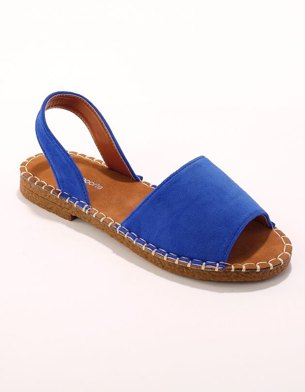 Sandales plates à bout ouvert (bleu dur)
