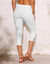 Legging 3/4 macramé, taille élastiquée (blanc)