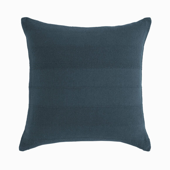 Housse coussin unie coton tissage artisanal - lot de 2 (bleu marine)