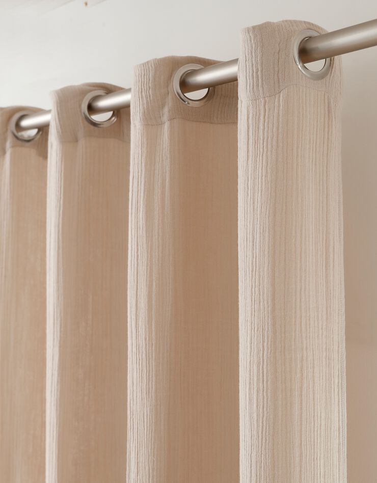 Rideau double gaze de coton (sable)
