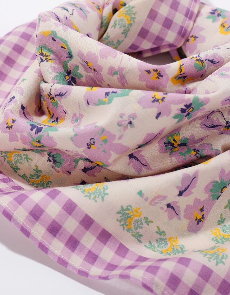 Foulard fabriqué en France imprimé fleuri, 70 x 70 cm - coton (parme) Foulard fabriqué en France imprimé fleuri, 70 x 70 cm - coton (parme)