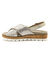 Sandales croisées cuir motif animalier (beige)