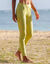 Pantalon fuselé uni, taille élastiquée (vert mousse)