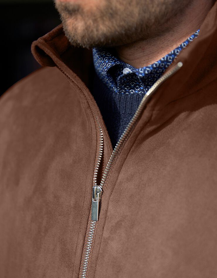 Blouson zippé toucher velours (marron) Blouson zippé toucher velours (marron)