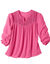 Blouse macram&eacute; manches 3/4 (rose)