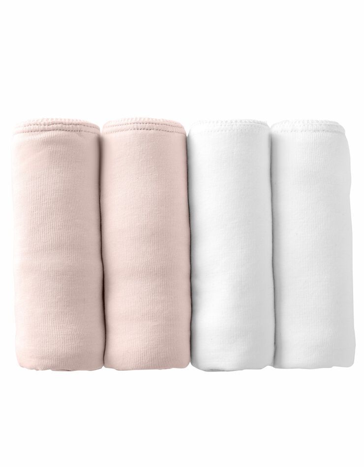 Culotte forme midi coton stretch  - Lot de 4 (nude + blanc)