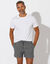 Short toile ceinture élastiquée (gris)
