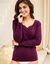 T-shirt chaleur manches longues col en dentelle - lot de 2 (prune)
