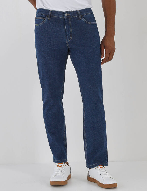 Jean droit ceinture &eacute;lastiqu&eacute;e invisible  - L28 (stone)