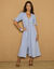 Robe longue en denim, évasée (bleached)