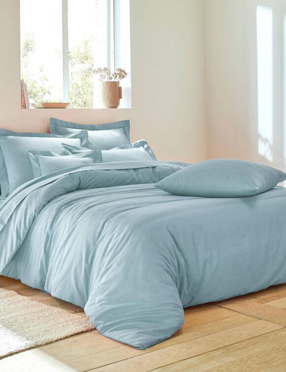 Linge de lit uni polyester-coton Colombine (céladon)