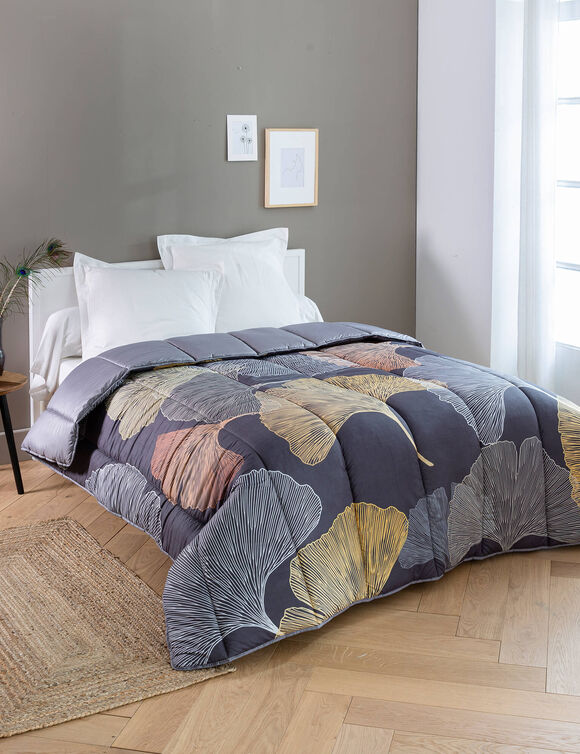 Couette polyester imprimée Gingko 200 g/m²  (noir)