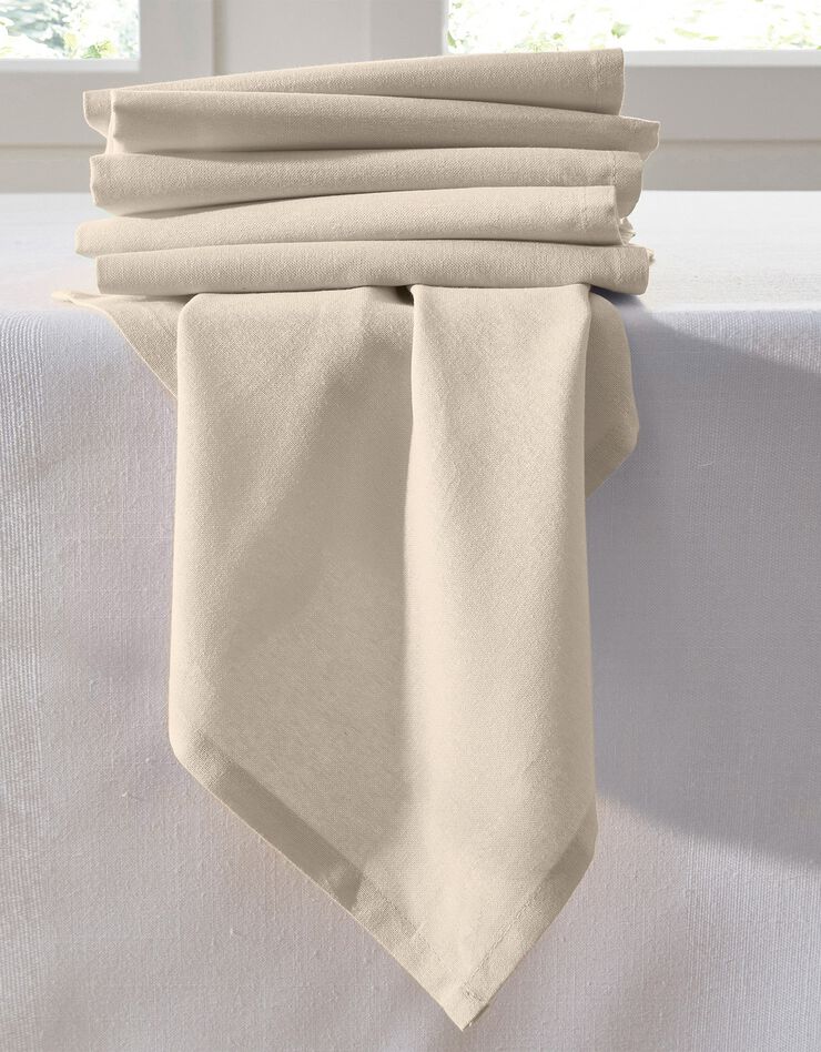 Serviette de table unie - lot de 6 (écru)