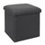 Coffre-pouf pliable, revêtement texturé (gris)