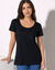 T-shirt uni col rond, coton biologique(**) (noir)