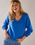 Pull col V volume loose (bleu dur)