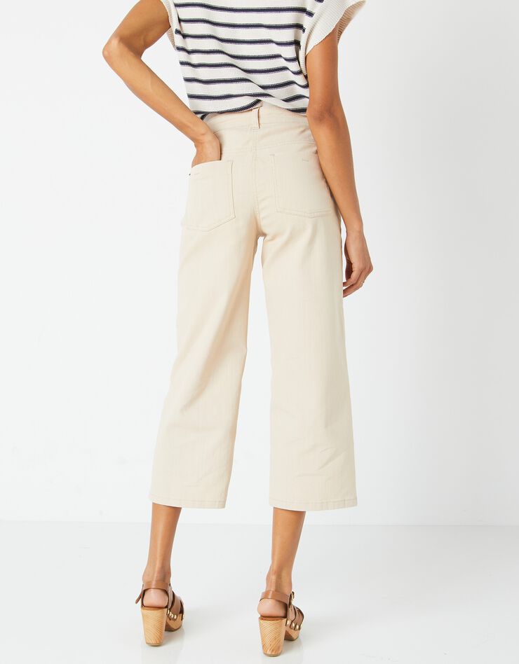 Jean large raccourci coupe stretch couleur, spécial petites (grège) Jean large raccourci coupe stretch couleur, spécial petites (grège)