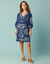 Robe évasée Spécial Petites, imprimé bicolore (indigo)
