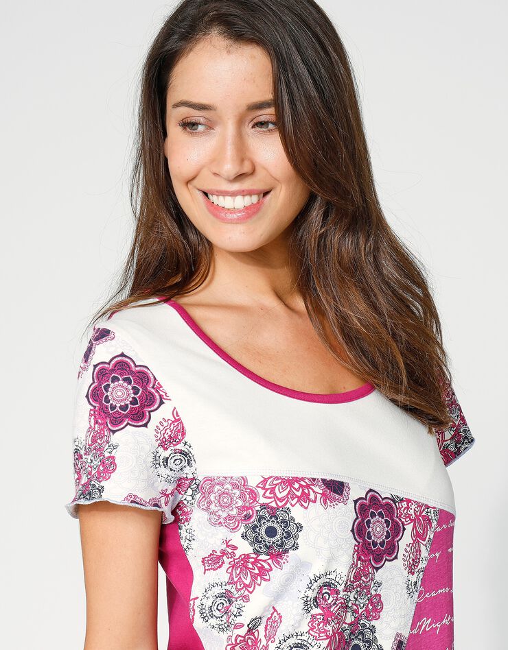 Chemise de nuit découpes fantaisie (fuchsia) Chemise de nuit découpes fantaisie (fuchsia)