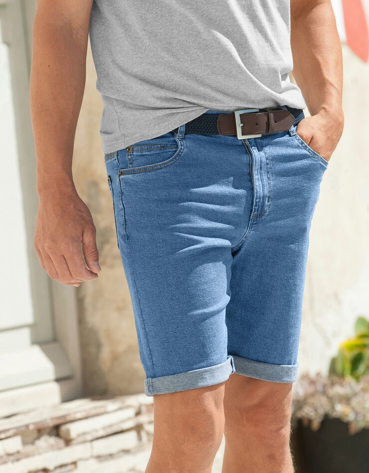 Bermuda jean extensible grand confort (bleached) Bermuda jean extensible grand confort (bleached)