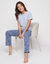 T-shirt pyjama &laquo;&nbsp;charme botanique&nbsp;&raquo; manches courtes (bleu)