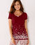 T-shirt imprimé fleurs - manches courtes (cerise)