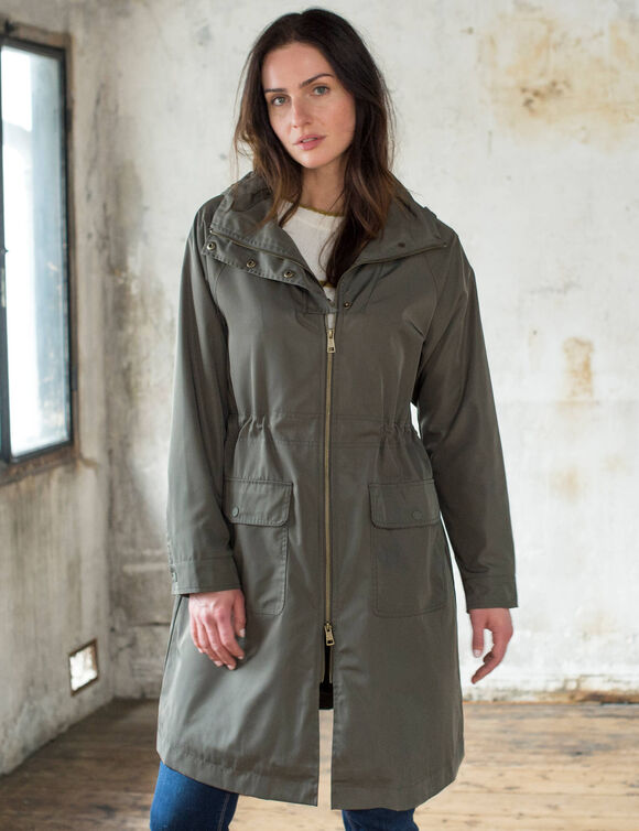 Parka l&eacute;g&egrave;re d&eacute;perlante zipp&eacute;e (kaki)